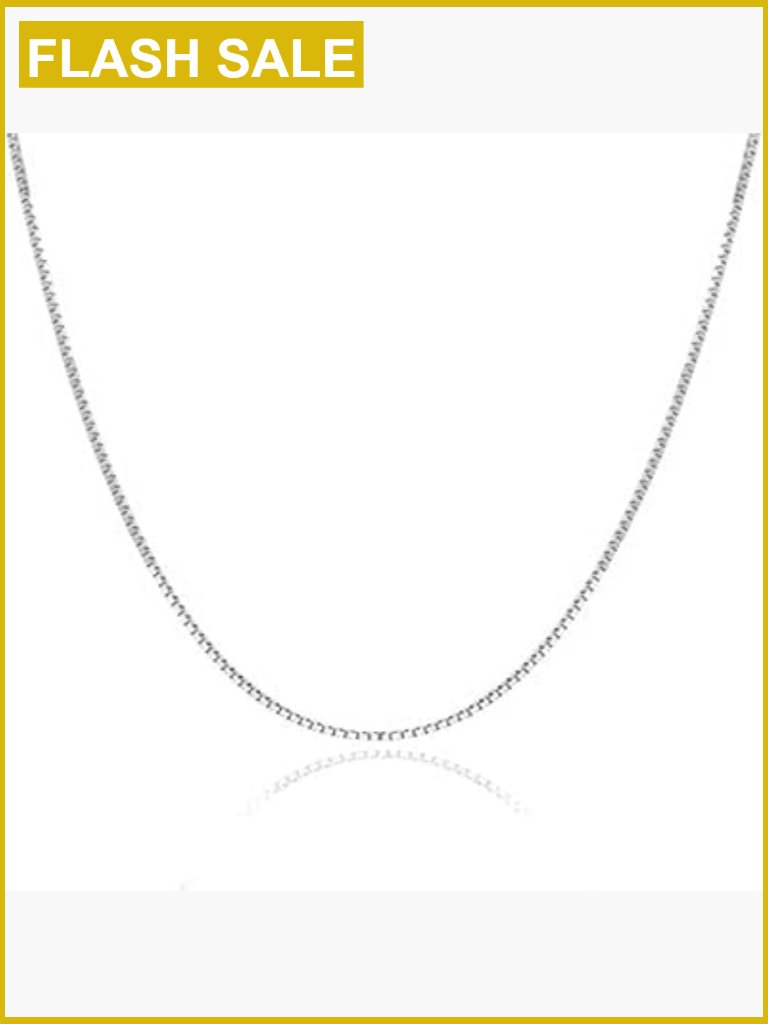 14k Solid Gold Box Chain Necklace 0.7-2mm Width Lobster Clasp